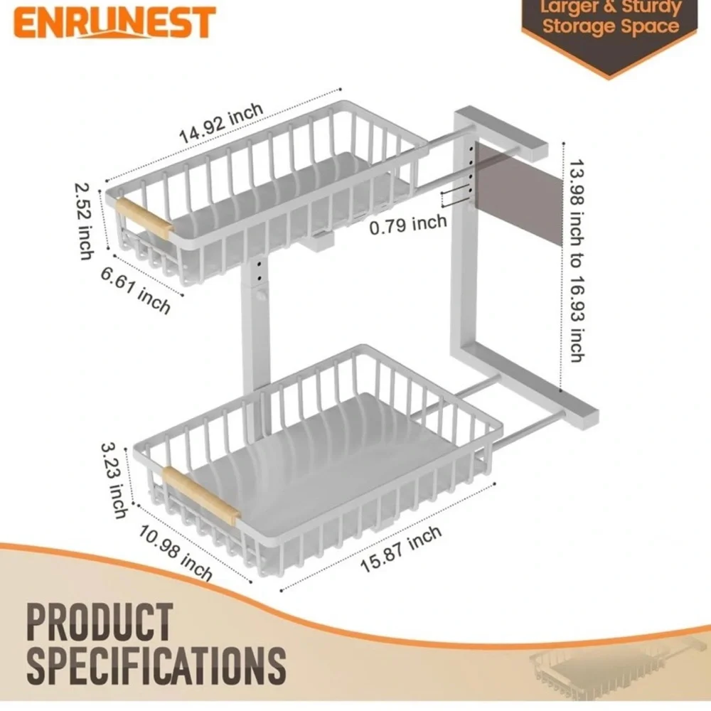 Two-Tier Slide Out Under sink Storage Rack